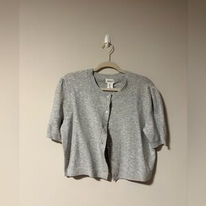 NWT Song of Style Short Sleeve Light Gray Knit Cardigan Large